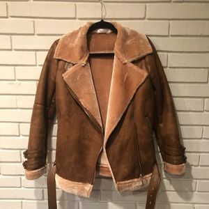 Nasty Gal Faux Fur Aviator Jacket